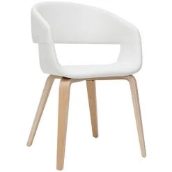 MILIBOO Chaises Design En Polyuréthane Blanc Et Pieds Bois Clair (lot De 2) SLAM - Bois Clair / Blanc -France MILIBOO Soldes 2022 70187439 3