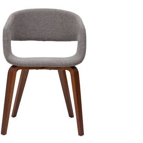 MILIBOO Chaises Design En Tissu Gris Clair Et Pieds En Bois Foncé (lot De 2) SLAM - Gris Clair 4 MILIBOO Chaises Design En Tissu Gris Clair Et Pieds En Bois Foncé (lot De 2) SLAM - Gris Clair – Image 2