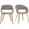 MILIBOO Chaises Design En Tissu Taupe Et Pieds En Bois Clair (lot De 2) SLAM - Taupe -France MILIBOO Soldes 2022 70187444 1