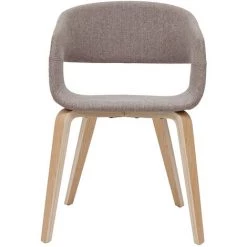 MILIBOO Chaises Design En Tissu Taupe Et Pieds En Bois Clair (lot De 2) SLAM - Taupe -France MILIBOO Soldes 2022 70187444 3
