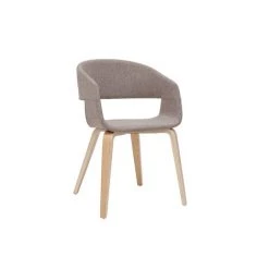 MILIBOO Chaises Design En Tissu Taupe Et Pieds En Bois Clair (lot De 2) SLAM - Taupe -France MILIBOO Soldes 2022 70187444 4