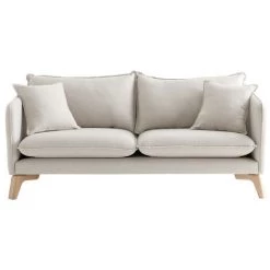 MILIBOO Canapé 3 Places éco-responsable En Tissu Beige Clair FOREST - Beige