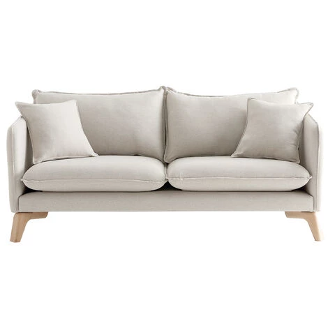MILIBOO Canapé 3 Places éco-responsable En Tissu Beige Clair FOREST - Beige 3 MILIBOO Canapé 3 Places éco-responsable En Tissu Beige Clair FOREST - Beige