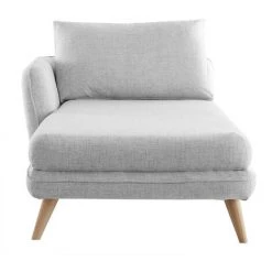 MILIBOO Méridienne Angle Gauche En Tissu Gris Clair Chiné CREEP - Gris Clair -France MILIBOO Soldes 2022 70341945 3