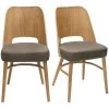 MILIBOO Chaises Vintage Bois Clair Et Assise Marron (lot De 2) EDITO - Marron Glacé -France MILIBOO Soldes 2022 70341946 1
