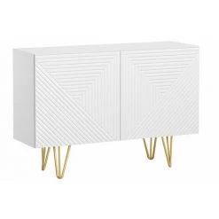 MILIBOO Buffet Design Blanc Et Doré Avec 2 Portes L107 Cm OZEN - Blanc 9 MILIBOO Buffet Design Blanc Et Doré Avec 2 Portes L107 Cm OZEN - Blanc -France MILIBOO Soldes 2022 70728431 3
