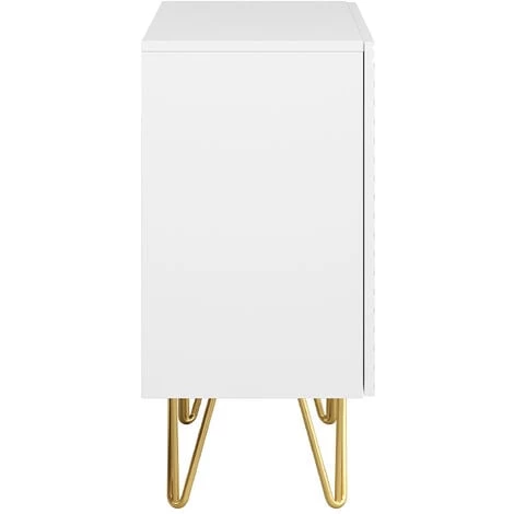 MILIBOO Buffet Design Blanc Et Doré Avec 2 Portes L107 Cm OZEN - Blanc 6 MILIBOO Buffet Design Blanc Et Doré Avec 2 Portes L107 Cm OZEN - Blanc – Image 4