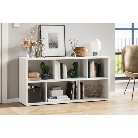 MILIBOO Bibliothèque Basse Bois Blanc L140 Cm EPURE - Blanc 6 MILIBOO Bibliothèque Basse Bois Blanc L140 Cm EPURE - Blanc – Image 4