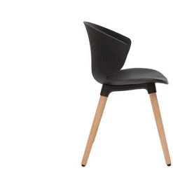 MILIBOO Chaise Design Noir Et Bois Clair WING - Noir -France MILIBOO Soldes 2022 71189040 3