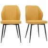 MILIBOO Chaises Design En Tissu Effet Velours Jaune Moutarde Et Pieds Métal Noir (lot De 2) FANETTE - Jaune Velours 2 MILIBOO Chaises Design En Tissu Effet Velours Jaune Moutarde Et Pieds Métal Noir (lot De 2) FANETTE - Jaune Velours -France MILIBOO Soldes 2022 71264847 1