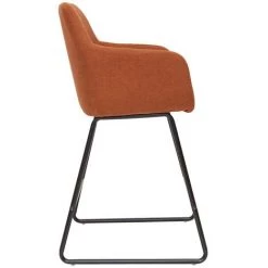 MILIBOO Tabourets De Bar En Tissu Effet Velours Terre Brûlée H65 Cm (lot De 2) AMIKA - Terra Cotta Velours -France MILIBOO Soldes 2022 71264848 4