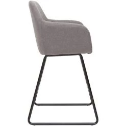 MILIBOO Tabourets De Bar En Tissu Effet Velours Gris H75 Cm (lot De 2) AMIKA - Gris Clair Velours -France MILIBOO Soldes 2022 71264865 4