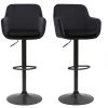 MILIBOO Tabourets De Bar Réglables En Velours Noir Et Métal (lot De 2) AMIKA - Noir Velours -France MILIBOO Soldes 2022 71264866 1