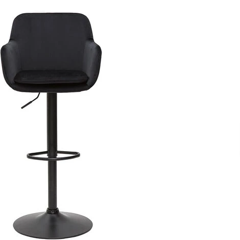 MILIBOO Tabourets De Bar Réglables En Velours Noir Et Métal (lot De 2) AMIKA - Noir Velours 4 MILIBOO Tabourets De Bar Réglables En Velours Noir Et Métal (lot De 2) AMIKA - Noir Velours – Image 2