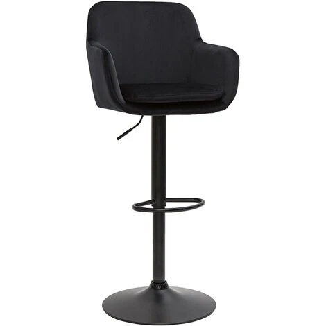 MILIBOO Tabourets De Bar Réglables En Velours Noir Et Métal (lot De 2) AMIKA - Noir Velours 5 MILIBOO Tabourets De Bar Réglables En Velours Noir Et Métal (lot De 2) AMIKA - Noir Velours – Image 3