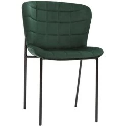 MILIBOO Chaises Design En Velours Vert Foncé Et Métal Noir (lot De 2) SAIGA - Vert Velours -France MILIBOO Soldes 2022 71264867 3