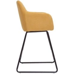 MILIBOO Tabourets De Bar En Tissu Effet Velours Jaune Moutarde H65 Cm (lot De 2) AMIKA - Jaune Velours -France MILIBOO Soldes 2022 71264868 4