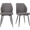 MILIBOO Chaises Design En Tissu Effet Velours Gris Et Pieds Métal Noir (lot De 2) FANETTE - Gris Clair Velours -France MILIBOO Soldes 2022 71264869 1