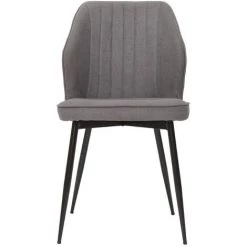 MILIBOO Chaises Design En Tissu Effet Velours Gris Et Pieds Métal Noir (lot De 2) FANETTE - Gris Clair Velours -France MILIBOO Soldes 2022 71264869 2