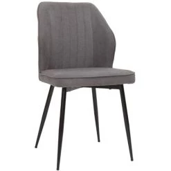 MILIBOO Chaises Design En Tissu Effet Velours Gris Et Pieds Métal Noir (lot De 2) FANETTE - Gris Clair Velours -France MILIBOO Soldes 2022 71264869 3