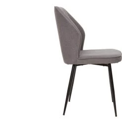 MILIBOO Chaises Design En Tissu Effet Velours Gris Et Pieds Métal Noir (lot De 2) FANETTE - Gris Clair Velours -France MILIBOO Soldes 2022 71264869 4