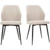 MILIBOO Chaises Design En Tissu Effet Velours Beige Et Pieds Métal Noir (lot De 2) FANETTE - Beige Velours -France MILIBOO Soldes 2022 71264870 1