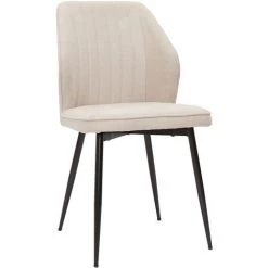 MILIBOO Chaises Design En Tissu Effet Velours Beige Et Pieds Métal Noir (lot De 2) FANETTE - Beige Velours -France MILIBOO Soldes 2022 71264870 3