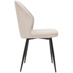 MILIBOO Chaises Design En Tissu Effet Velours Beige Et Pieds Métal Noir (lot De 2) FANETTE - Beige Velours -France MILIBOO Soldes 2022 71264870 4
