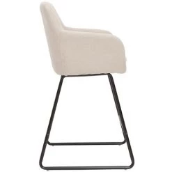 MILIBOO Tabourets De Bar En Tissu Effet Velours Beige H65 Cm (lot De 2) AMIKA - Beige Velours -France MILIBOO Soldes 2022 71264871 4