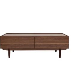 MILIBOO Table Basse Avec Tiroirs En Bois Foncé L120 Cm SANAA - Noyer