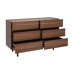 MILIBOO Commode 6 Tiroirs En Bois Foncé L120 Cm SANAA - Noyer -France MILIBOO Soldes 2022 71382943 3