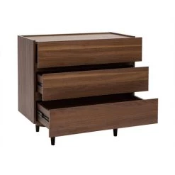 MILIBOO Commode 3 Tiroirs En Bois Foncé L80 Cm SANAA - Noyer -France MILIBOO Soldes 2022 71382959 3