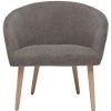 MILIBOO Fauteuil En Tissu Effet Velours Texturé Gris Et Pieds Bois Clair OLIVIA - Gris Velours -France MILIBOO Soldes 2022 71497238 1