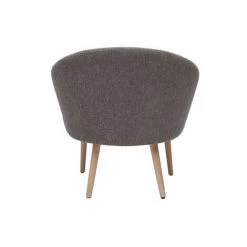 MILIBOO Fauteuil En Tissu Effet Velours Texturé Gris Et Pieds Bois Clair OLIVIA - Gris Velours -France MILIBOO Soldes 2022 71497238 4