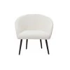 MILIBOO Fauteuil Design Blanc En Tissu Effet Laine Bouclée Et Pieds En Metal Noir OLIVIA - Blanc -France MILIBOO Soldes 2022 71497241 1