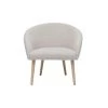 MILIBOO Fauteuil En Tissu Effet Velours Texturé Beige Et Pieds Bois Clair OLIVIA - Beige Velours -France MILIBOO Soldes 2022 71497990 1