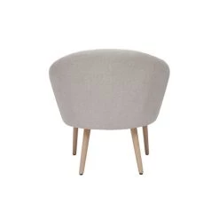 MILIBOO Fauteuil En Tissu Effet Velours Texturé Beige Et Pieds Bois Clair OLIVIA - Beige Velours -France MILIBOO Soldes 2022 71497990 4