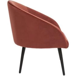 MILIBOO Fauteuil Design Tissu Velours Rouge Tomette Et Pieds En Métal Noir OLIVIA - Terra Cotta Velours -France MILIBOO Soldes 2022 71498009 3
