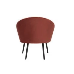 MILIBOO Fauteuil Design Tissu Velours Rouge Tomette Et Pieds En Métal Noir OLIVIA - Terra Cotta Velours -France MILIBOO Soldes 2022 71498009 4