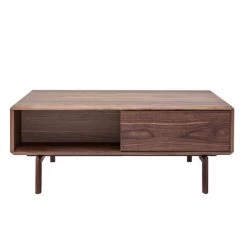 MILIBOO Table Basse Noyer Avec Rangements L100 Cm SUVA - Noyer