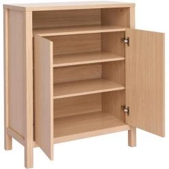 MILIBOO Meuble D'entrée Finition Chêne Avec Une Portes Et Niche Ouverte L80 Cm GUMBY - Naturel -France MILIBOO Soldes 2022 71604621 3