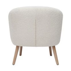 MILIBOO Fauteuil Scandinave En Tissu Effet Laine Bouclée Et Bois MAGGIE - Blanc -France MILIBOO Soldes 2022 71614575 4
