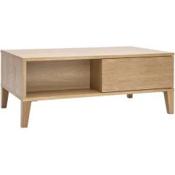 MILIBOO Table Basse Scandinave Avec Rangement En Bois Clair L100 Cm FREDDY - Naturel -France MILIBOO Soldes 2022 71614587 2