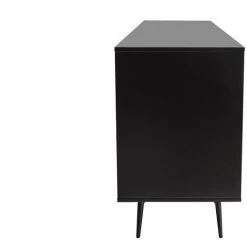 MILIBOO Buffet Noir Mat Et Placage Noyer 3 Portes L200 Cm MERMOZ - Noyer / Noir Mat -France MILIBOO Soldes 2022 71867404 4