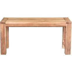 MILIBOO Banc En Acacia Massif L95 Cm BALTO - Bois Clair / Blanc